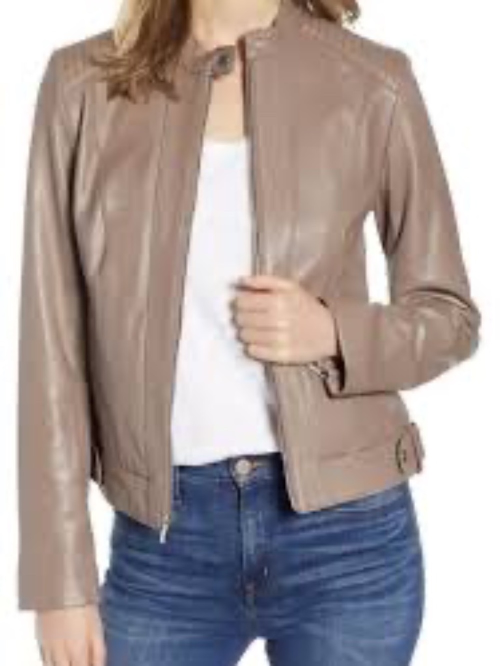 Cole Haan leather racer jacket